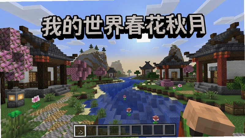 我的世界春花秋月游戏主界面精美古风场景,“我的世界春花秋月”唯美国风模组全内容展示
