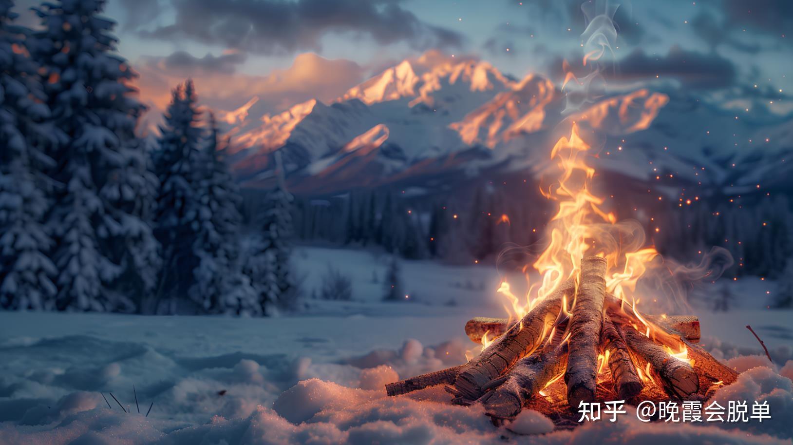 寒冷的夜晚游戏 雪地 生存 篝火