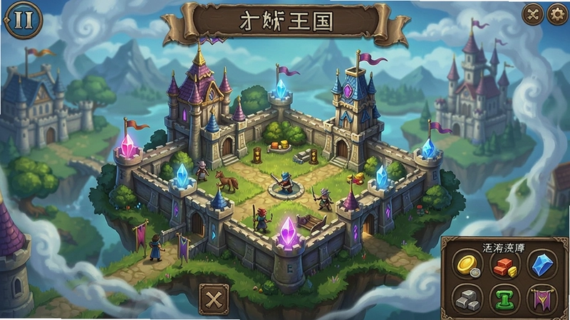 幻想王国模拟 游戏主界面 王国建设 资源管理 奇幻风格