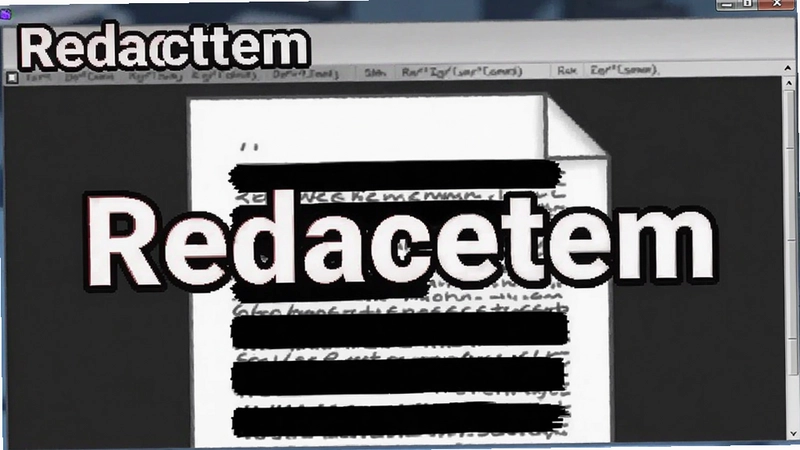 Redactem游戏主界面截图,显示文档涂黑编辑过程,“Redactem”游戏logo清晰可见