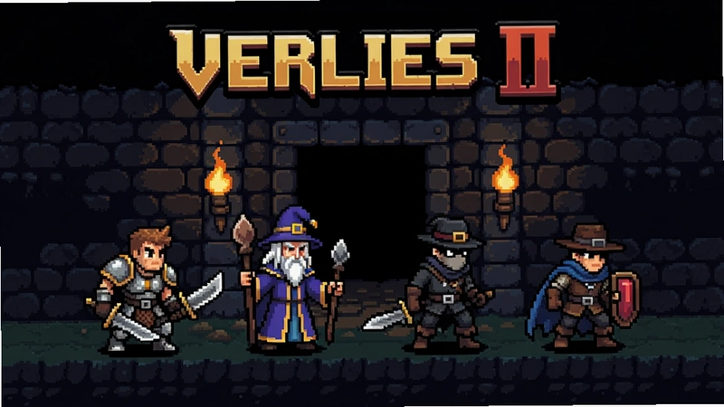 չʾVERLIES II��Ϸ���˵�����������ð��С���ڻ谵������ڼ���ĳ��������ط��ͻ����VERLIES II���������֣��������սʿ����ʦ�������Ƚ�ɫ