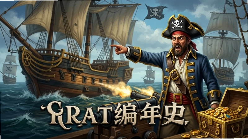 海盗编年史电脑版宣传图,海盗船海战场景,船长指挥,炮火与宝藏,凸显航海冒险主题