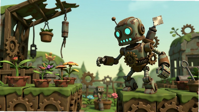 ʰ�Ļ�԰Scrap Garden�����������ڻ�԰����ð�գ���ͨ��Ⱦ���棬3Dƽ̨��Ծ����ĩ�ջ�е���