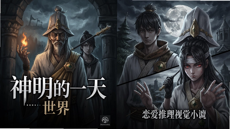 神明的一天世界 游戏封面与精美CG,悬疑恋爱推理视觉小说
