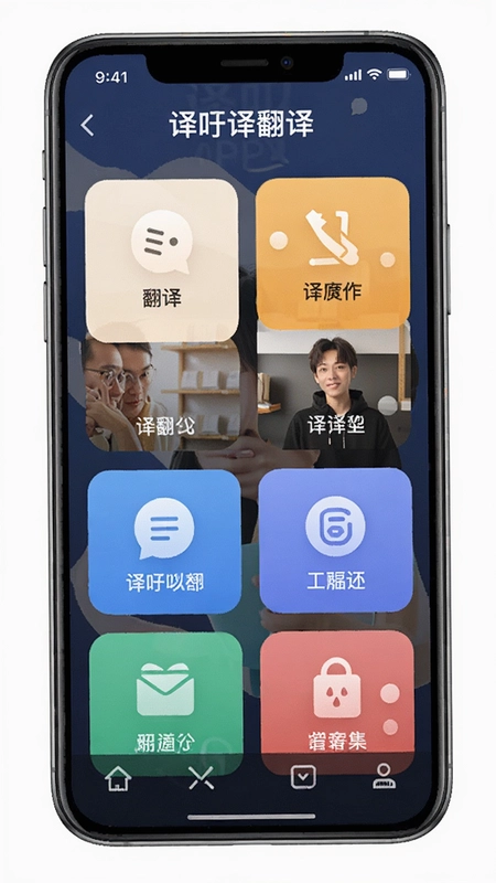 译吖译翻译APP主界面展示多种翻译功能入口,“译吖译翻译”