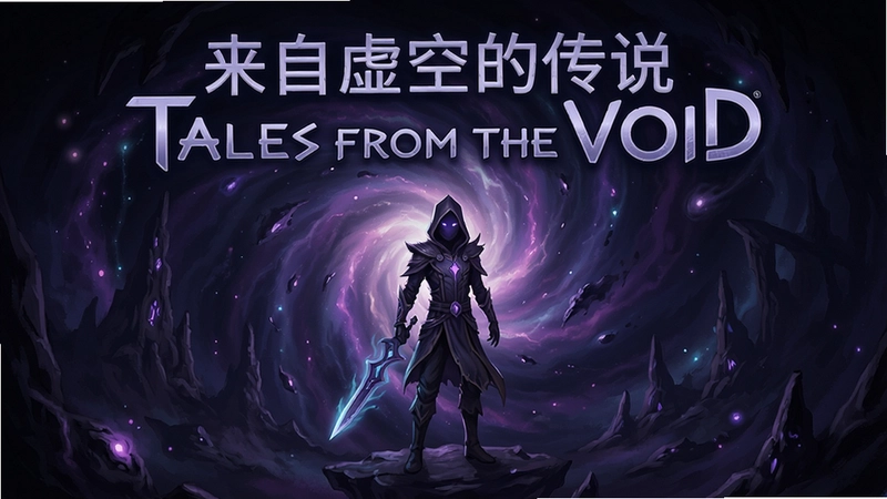 来自虚空的传说Tales from the Void游戏宣传封面,展现虚空场景与主角角色,包含