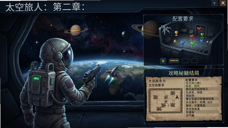太空旅人:第二章游戏场景,角色扮演冒险,太空探索,解谜,中文设置界面,配置要求表,攻略秘籍结局