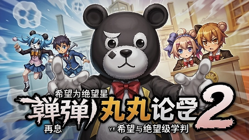 超级弹丸论破2:再见了绝望学园 游戏封面 弹丸论破2 推理冒险 高速动作法庭 黑白熊 希望与绝望 学级裁判