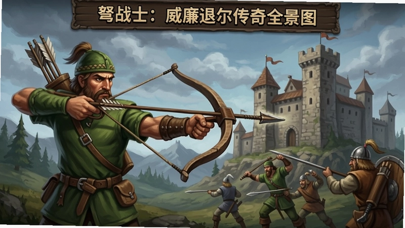 弩战士:威廉退尔传奇 游戏主界面 角色 弩箭 战斗场景 中世纪城堡,“弩战士:威廉退尔传奇全景图”