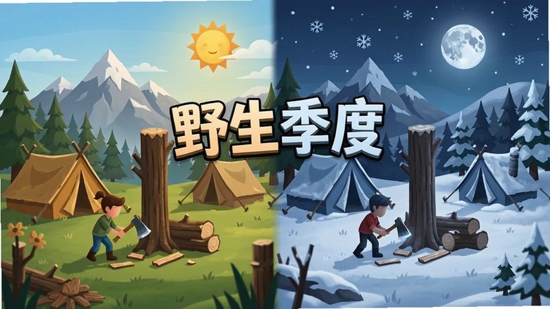 Ұ��������Ϸ�����棬���ִ����ﶬ�ļ��仯�Ļ�ҰӪ�أ���ɫ���ڿ������죬Զ����ѩɽ��ɭ�֣����ֱ�ע��Ұ�����ȡ�