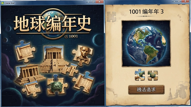 1001ƴͼ���������ʷ3���԰���Ϸ��������ƴͼ�ؿ�ѡ���棬����������������ʷ�������ֱ������ʷ����ƴͼ��Ƭ������������Ψ��