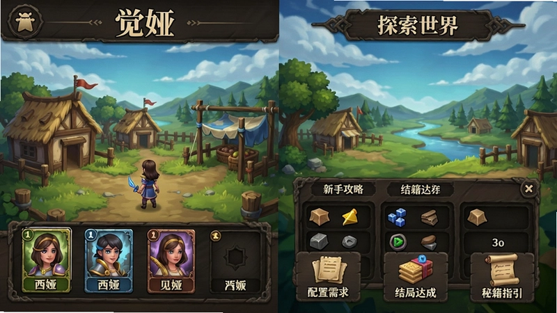 ��櫣�������Ϸ��������̽�����糡�����������佨�졢��ɫ���ơ���Դ�����Ԫ�أ�