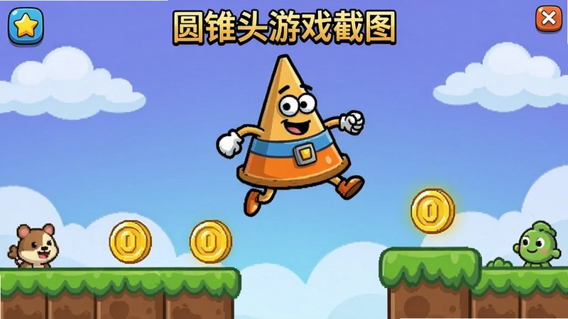 Բ׶ͷ���԰濨ͨ��Ϸ�����棬Բ׶������Ծ�ռ���ң���Բ׶ͷ��Ϸ��ͼ��