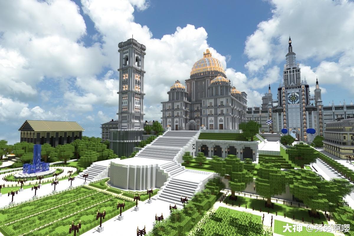我的世界方形幻想游戏建筑作品展示欣赏