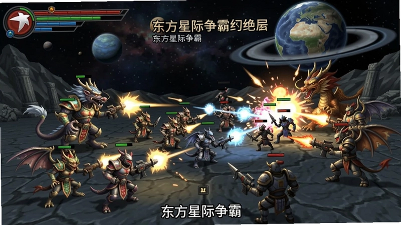 东方星际争霸游戏截图,展示东方神话兵种与战斗场景,关键词“东方星际争霸”