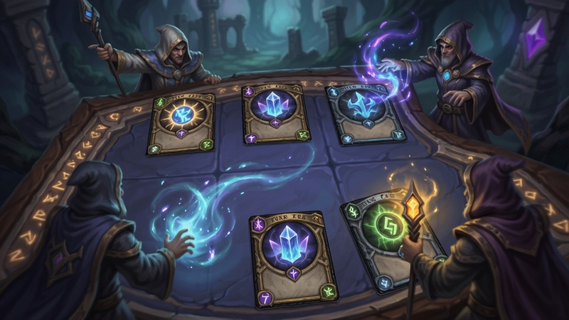 魔幻卡牌:魔能汇聚 游戏画面 卡牌对战场景 魔法特效