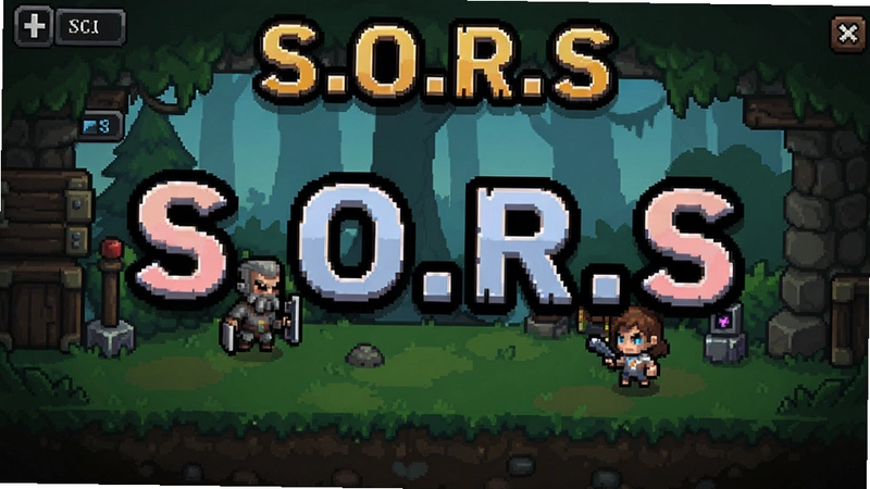 展示了S.O.R.S游戏主界面的截图,关键词必须包含 'S.O.R.S' 文字可概括整篇文章全部内容,如果有文字你要用 '号来注明