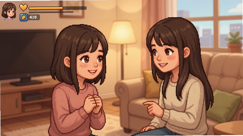 我怕女孩游戏截图,角色互动,温馨场景
