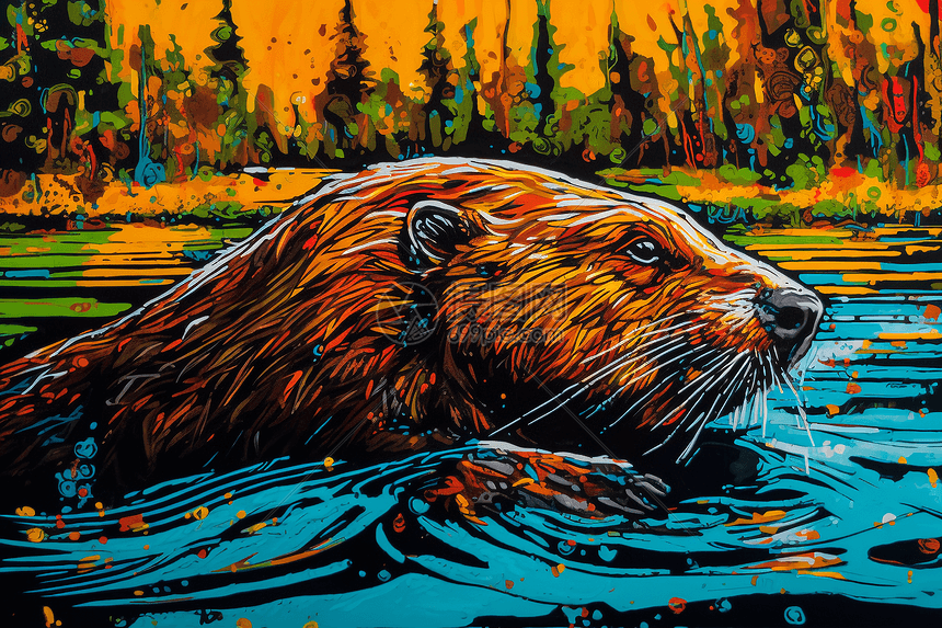 Bevel的画 海狸beaver 立体插画步骤 斜角尾巴效果