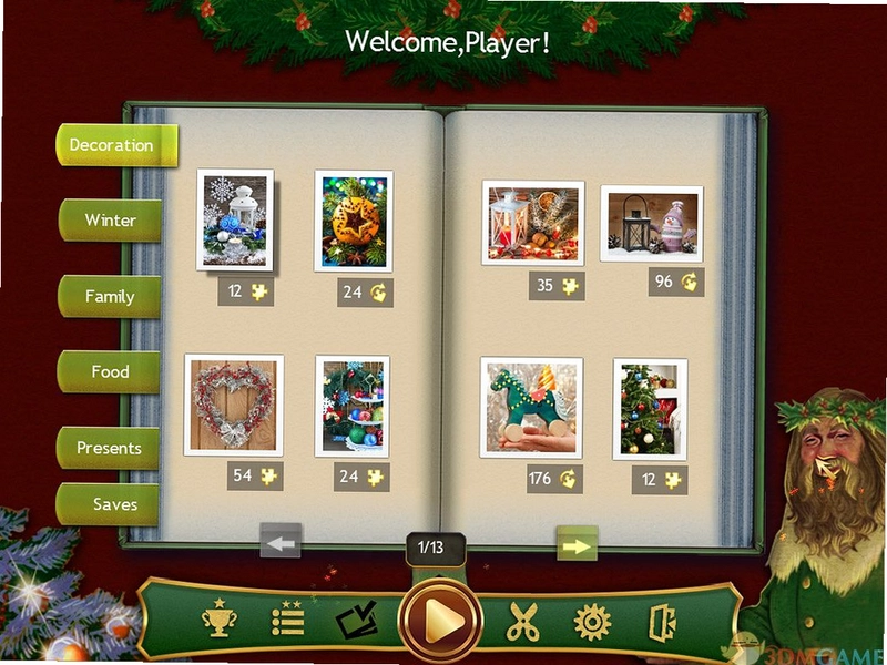 假日拼图:圣诞节2 拼图操作界面