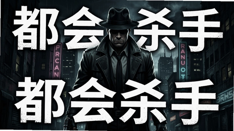 都会杀手电脑版游戏封面,包含游戏主角、武器与城市背景,“都会杀手”字样醒目,画面暗黑风格