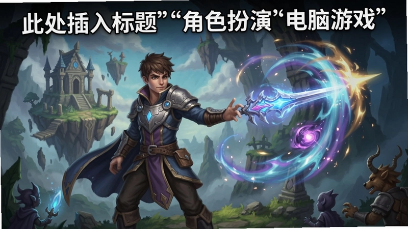此处插入标题游戏主视觉海报,包含此游戏主角、奇幻场景与炫酷技能特效,