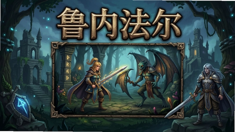 鲁内法尔电脑版游戏主界面宣传图,角色扮演奇幻风格,