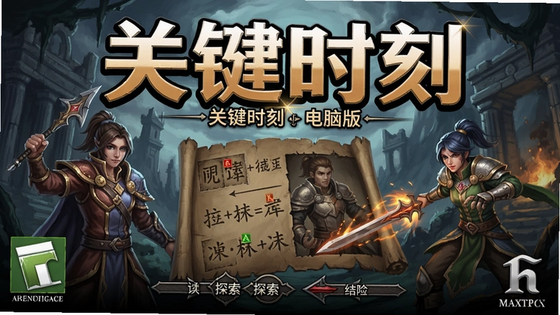 “关键时刻”电脑版游戏封面,角色扮演、剧情抉择、探索战斗,多结局冒险