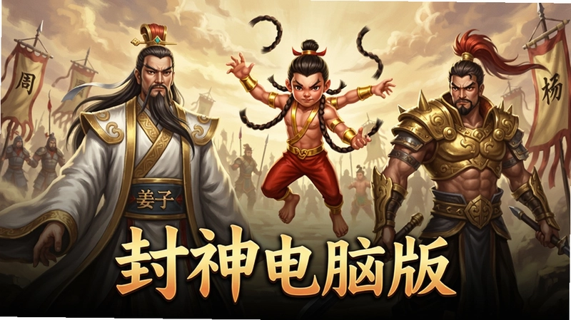 封神电脑版游戏宣传图, 商周神话, 仙侠角色扮演, 姜子牙, 哪吒, 杨戬, 游戏画面