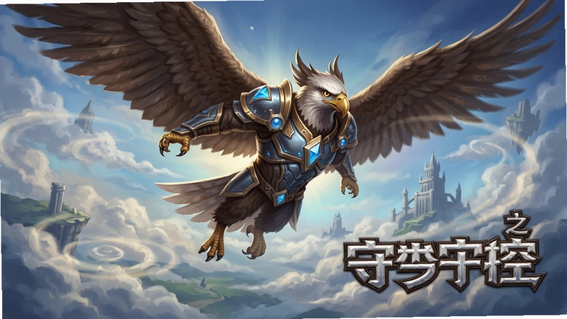 鹰之天空守护者 游戏主视觉图 天空守护者角色在云端翱翔