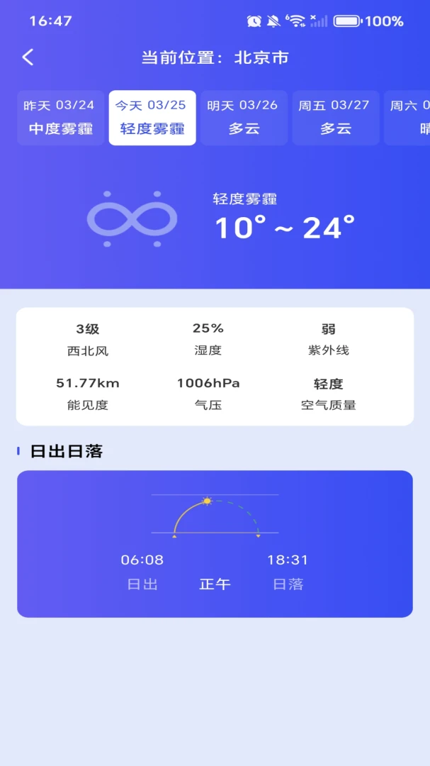 天气预报气象本地报功能展示