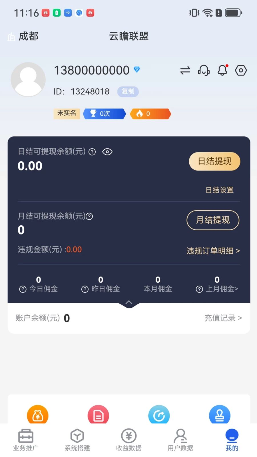 云瞻联盟收益展示
