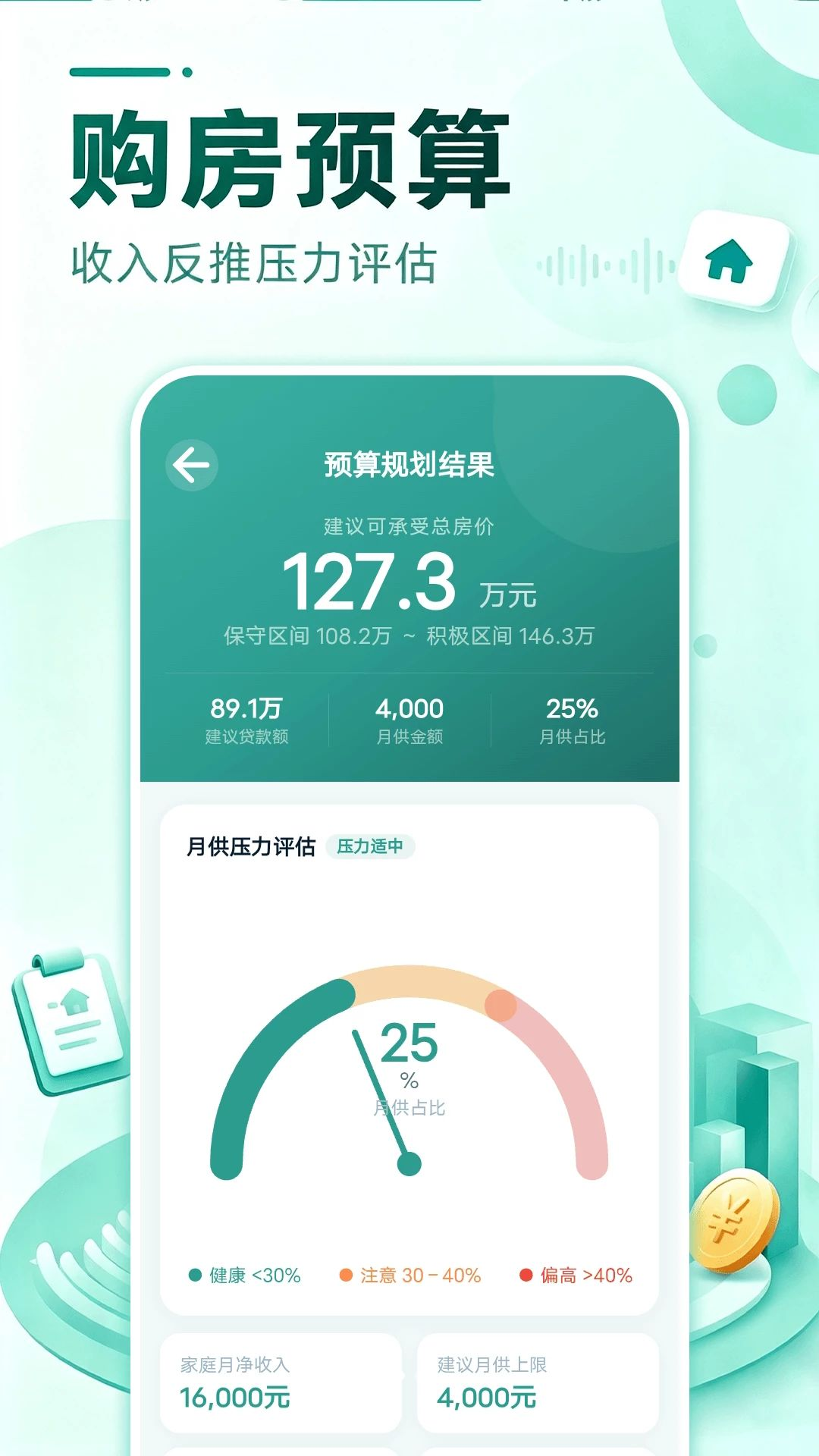 购房预算功能界面