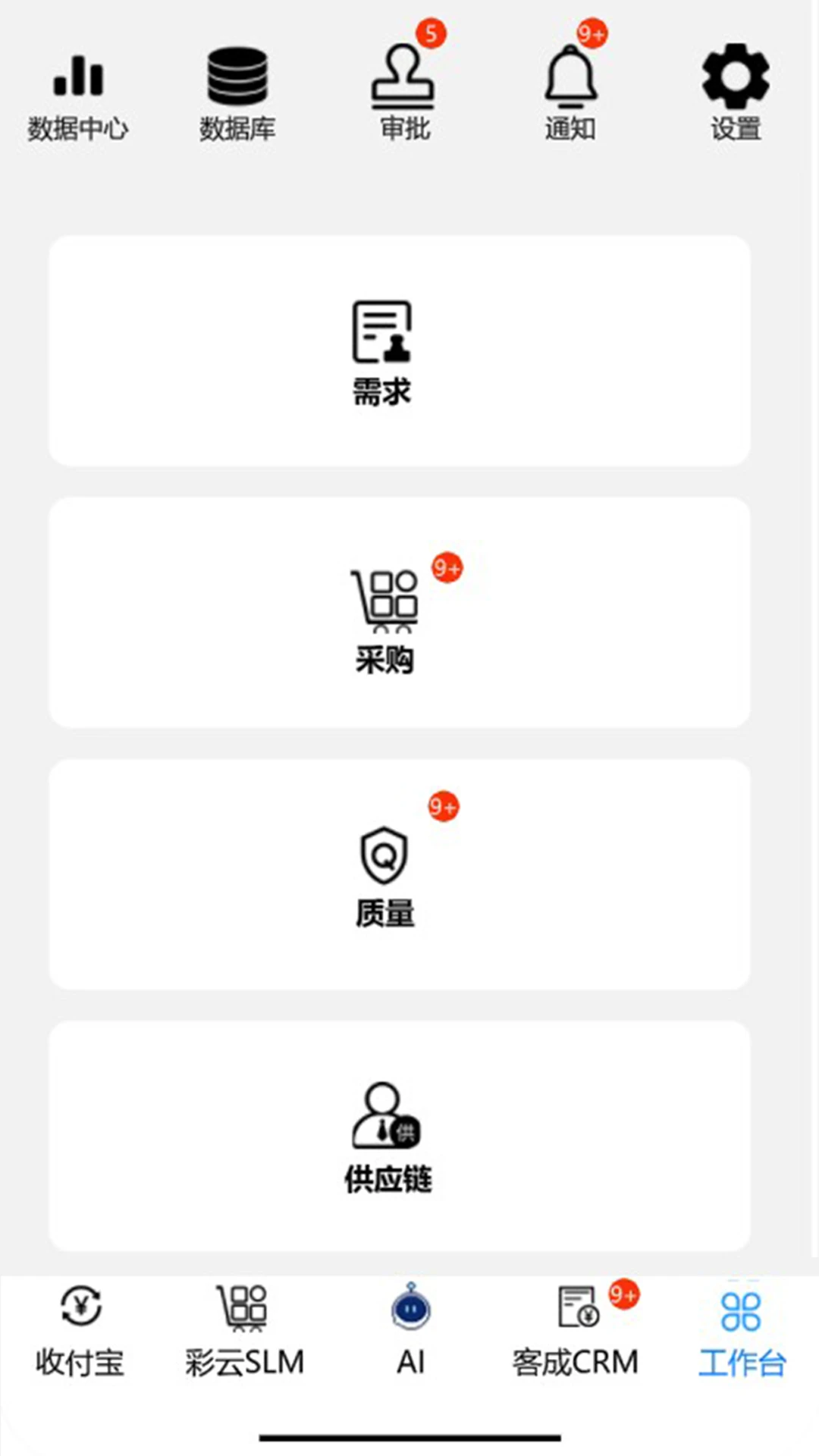 工作数字化异常提醒界面