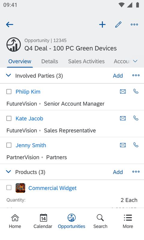 SAP Cloud for Customer功能截图