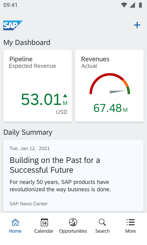 SAP Cloud for Customer界面预览