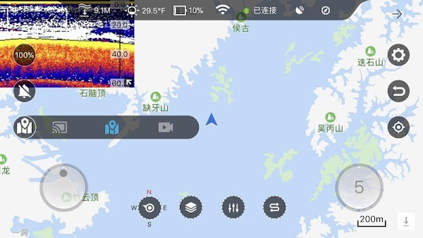iRemoteFishing探鱼器使用界面