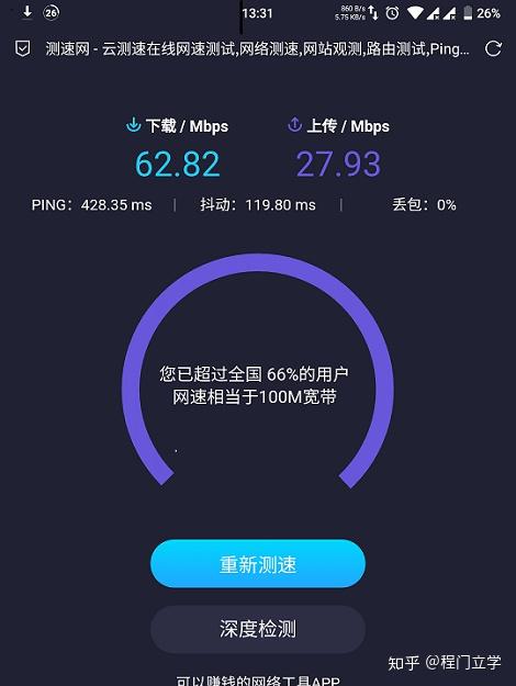 闪电测速网页版操作界面
