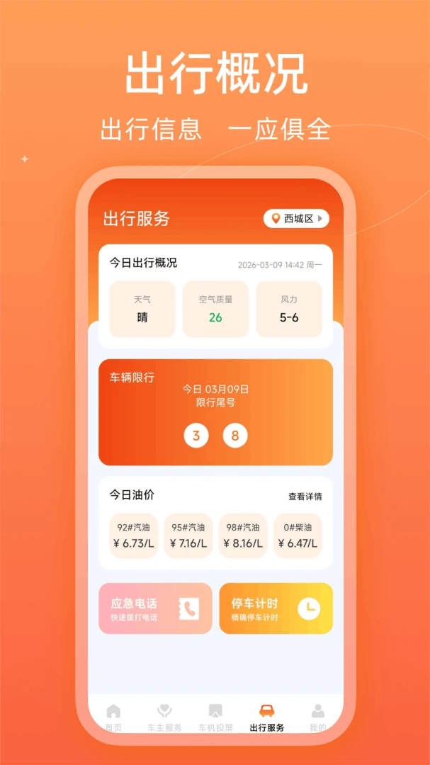 车安车主出行油价查询