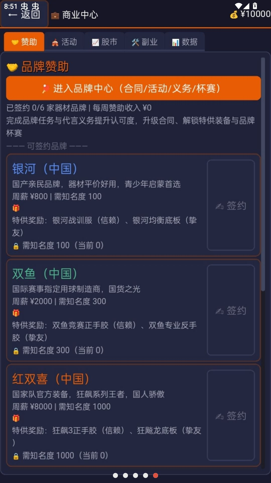 乒乓人生2属性系统
