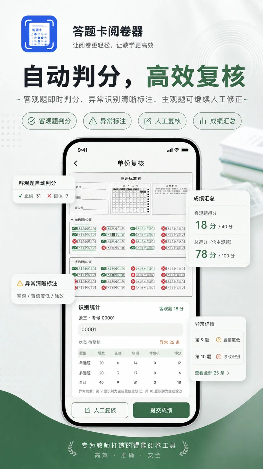 答题卡阅卷器成绩分析
