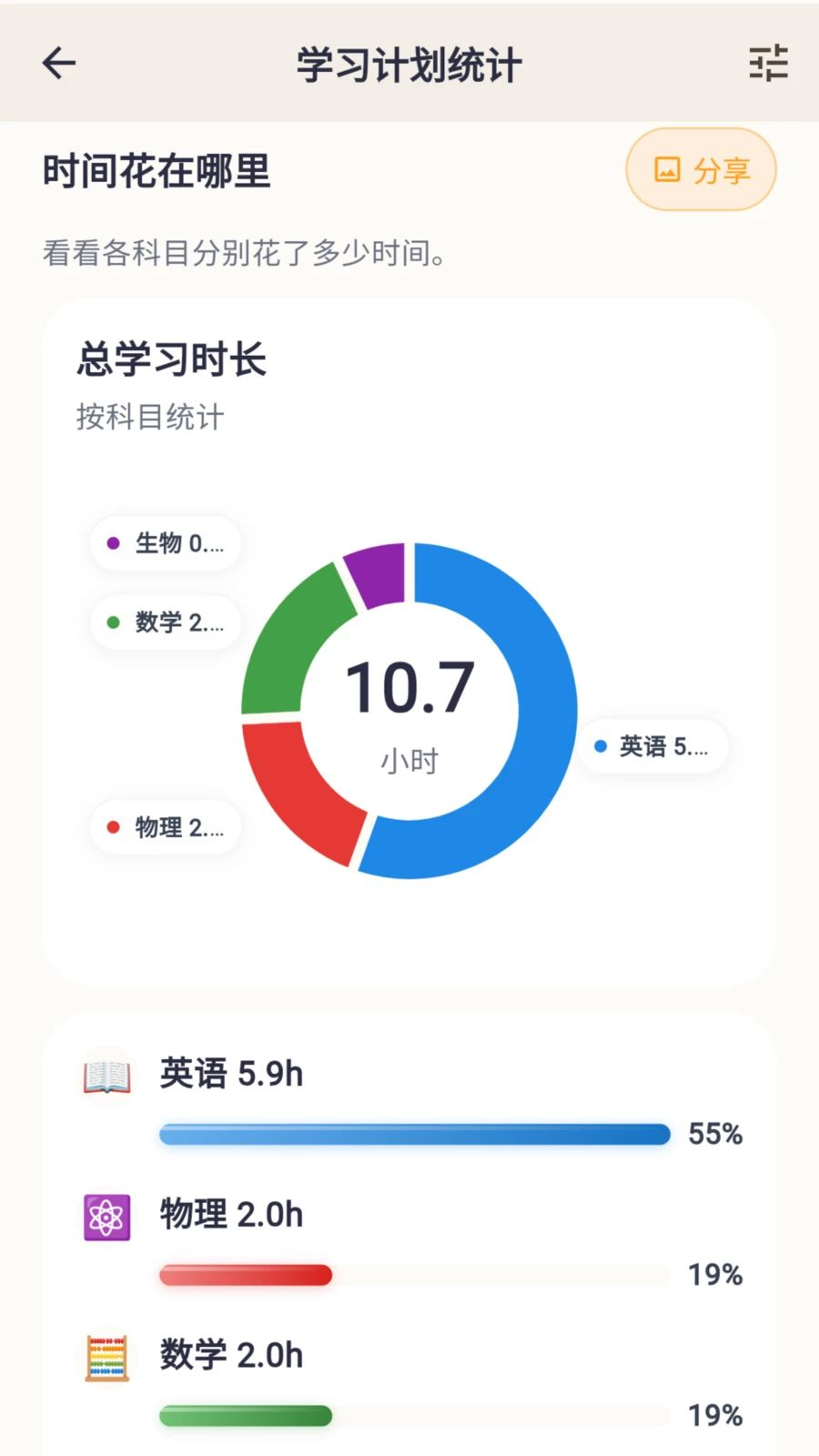 优学小助手学习计划