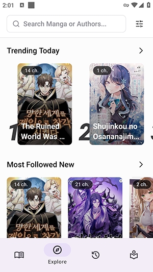 MangaTime漫画收藏库界面