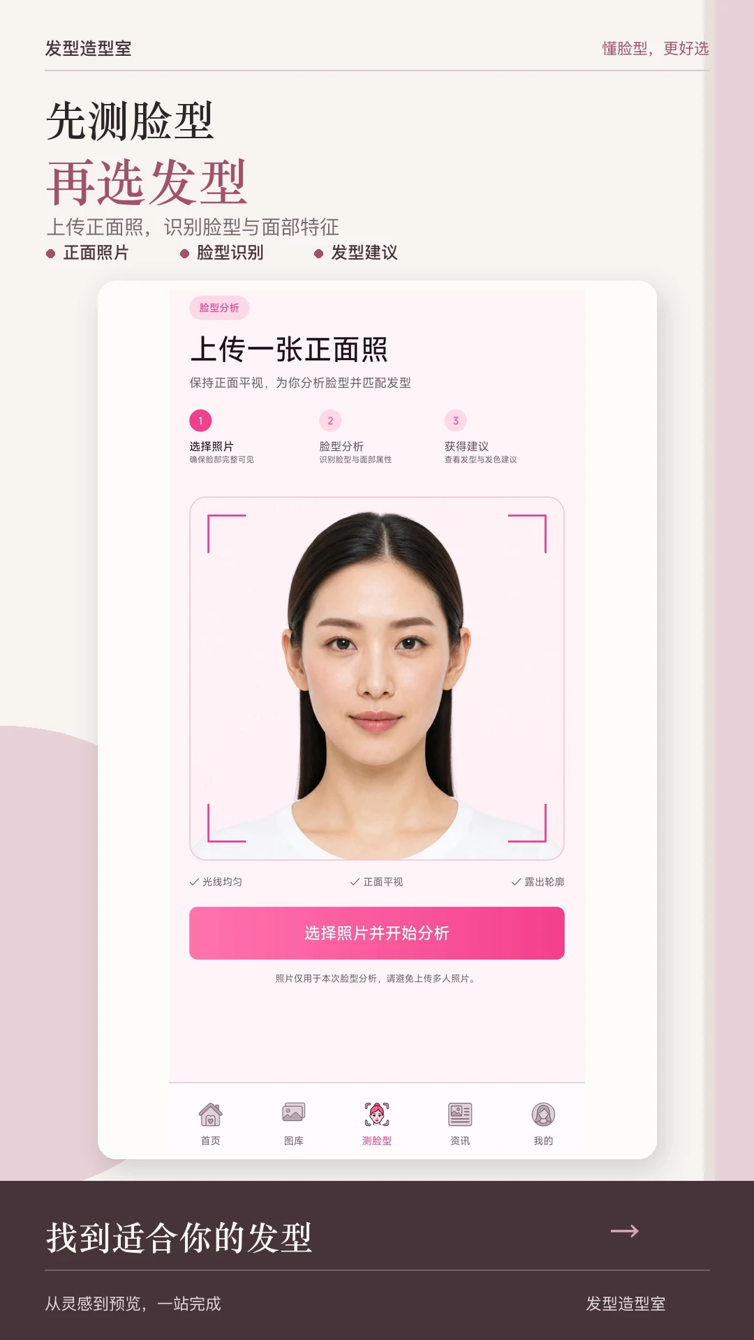 脸型测试步骤