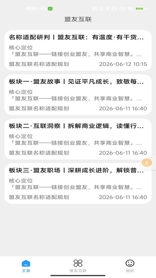 盟友互联功能界面