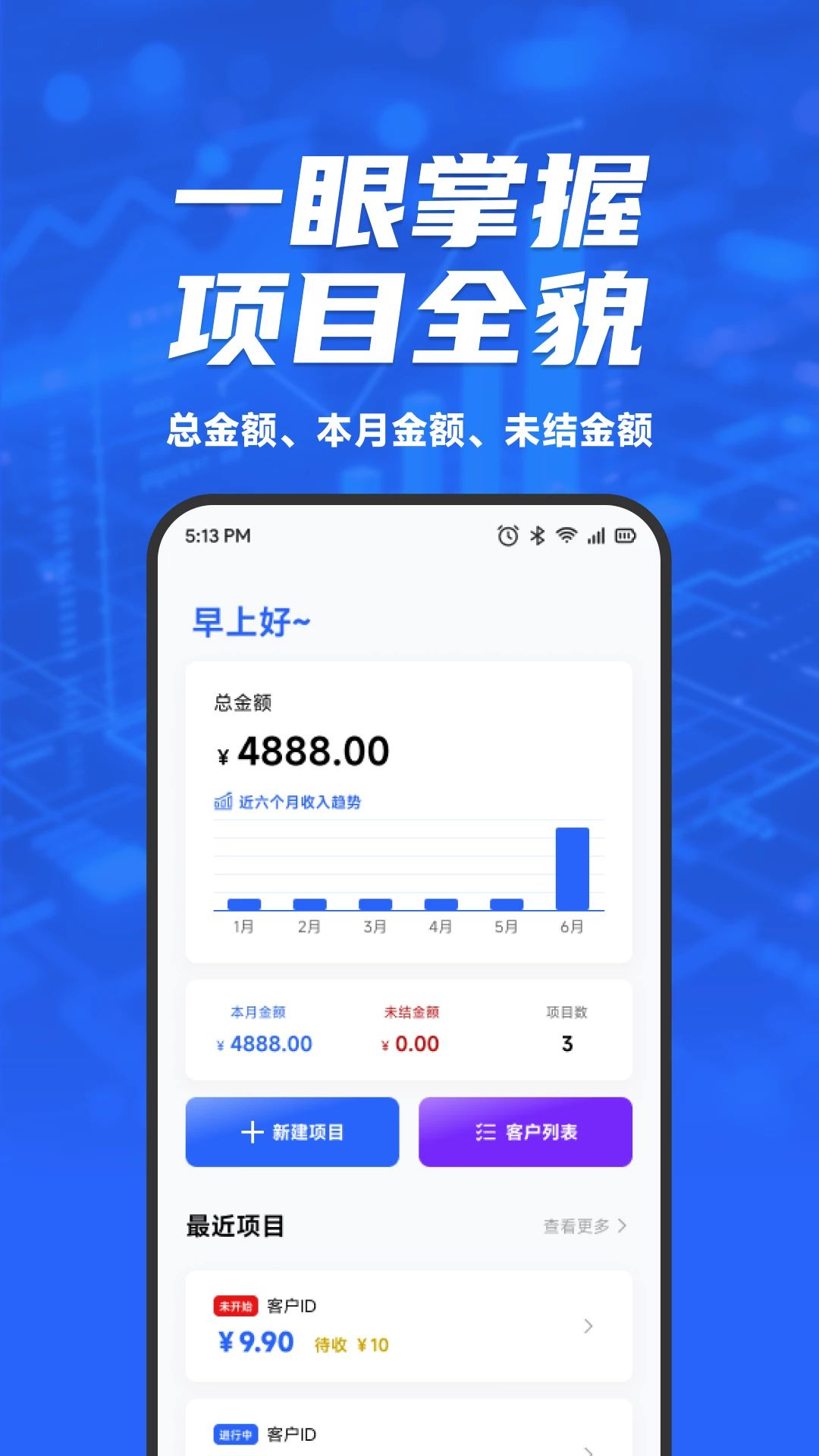 Cyberwave项目收支管理界面
