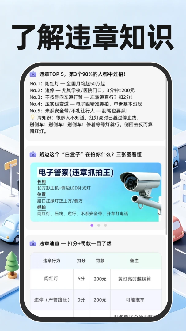 交通违规代码速查查询功能