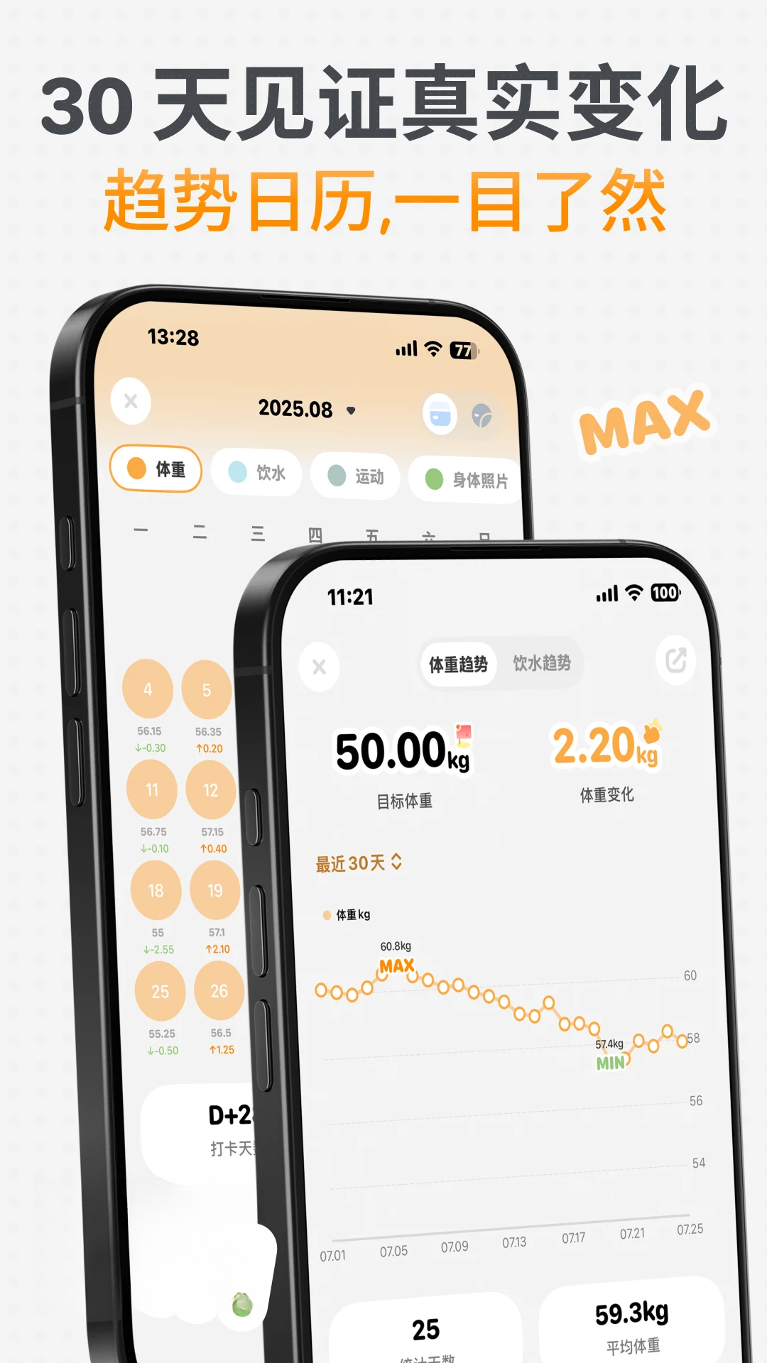 GoLite体重管理app界面预览