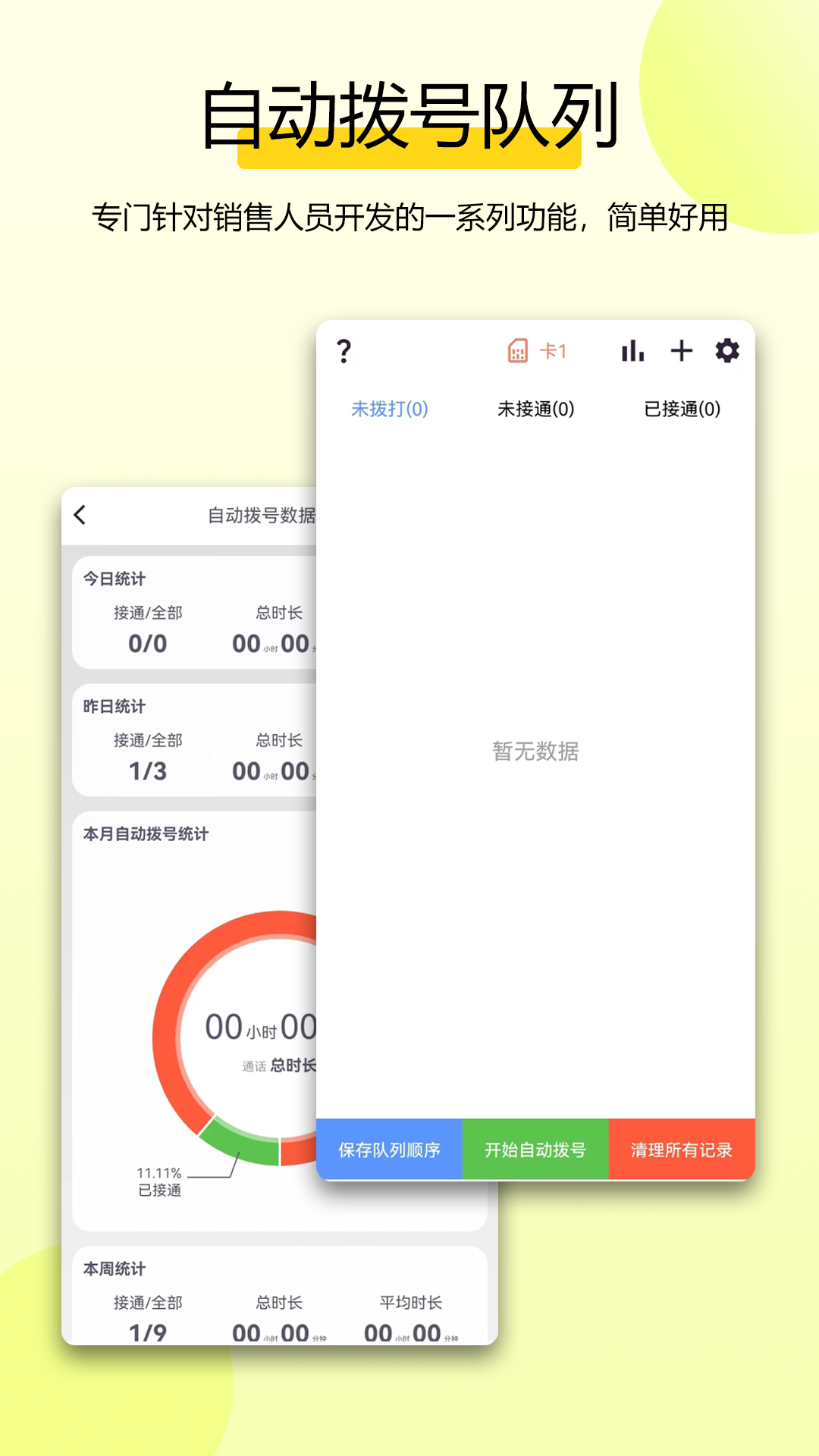 自动拨号队列操作界面
