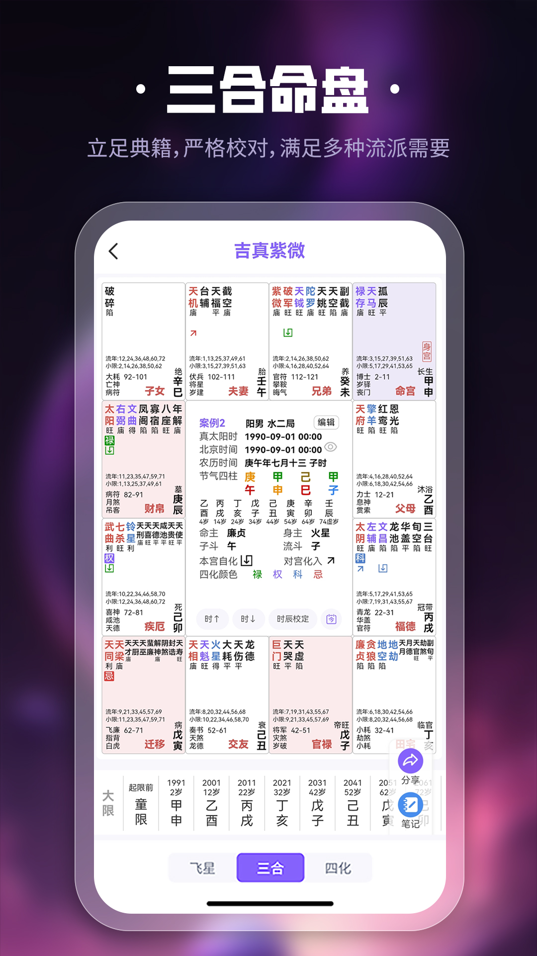 吉真紫微斗数排盘功能